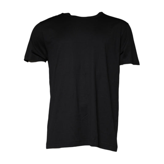 Dolce & Gabbana Black Cotton Shorts Sleeves Crewneck T-shirt
