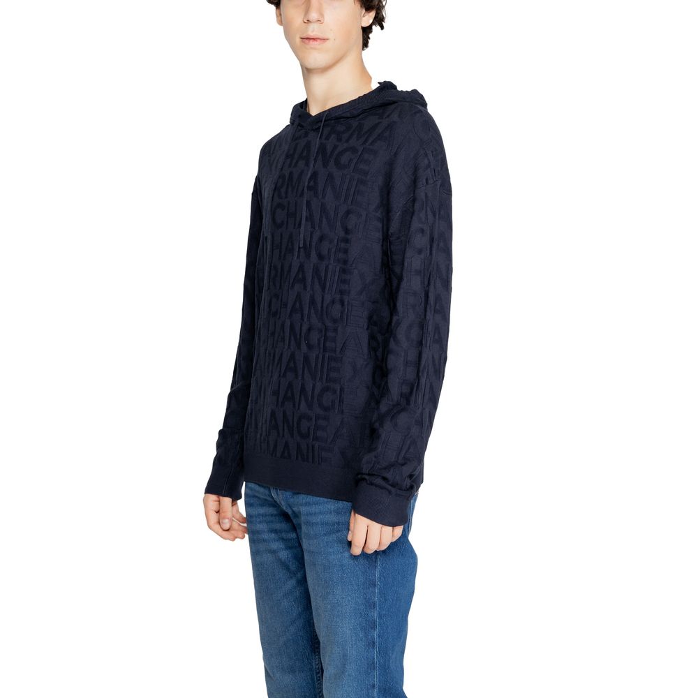 Armani Exchange Blue Viscose Hoodie