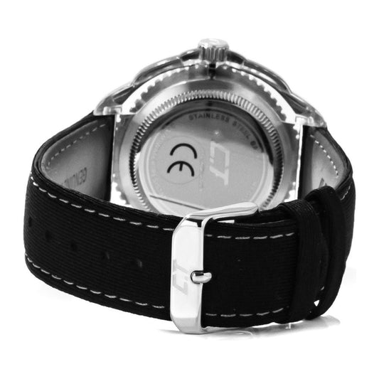 Chronotech Black Leather Watch Chronotech Light Gray