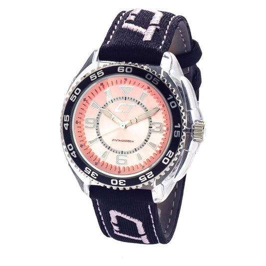 Chronotech Black Leather Watch Chronotech Dark Slate Gray
