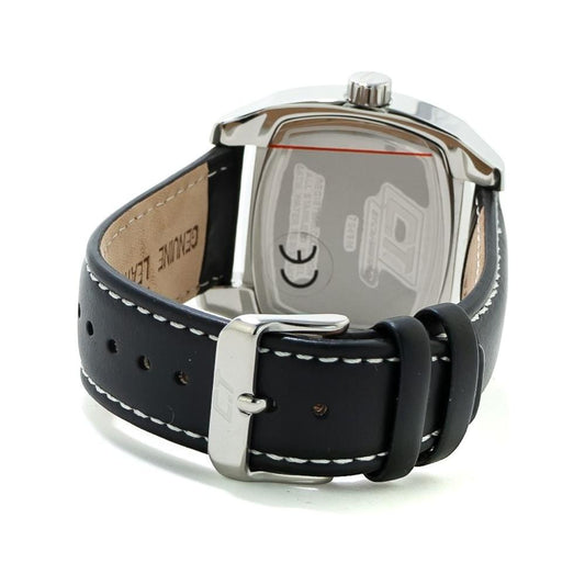 Chronotech Black Leather Watch Chronotech Dark Gray