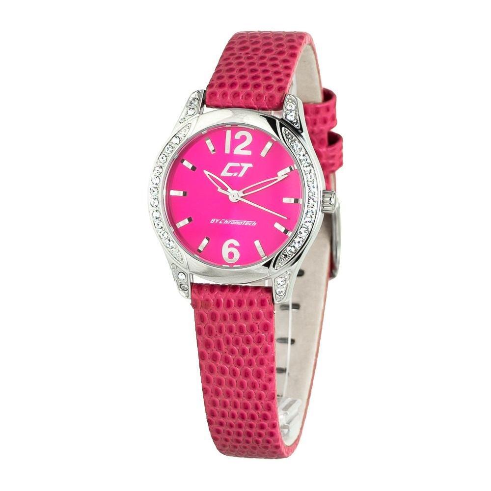 Chronotech Multicolor Leather Dress Watch
