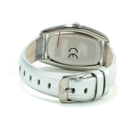 Chronotech Silver Leather Watch