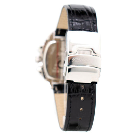 Chronotech Black Leather Watch Chronotech Dark Slate Gray