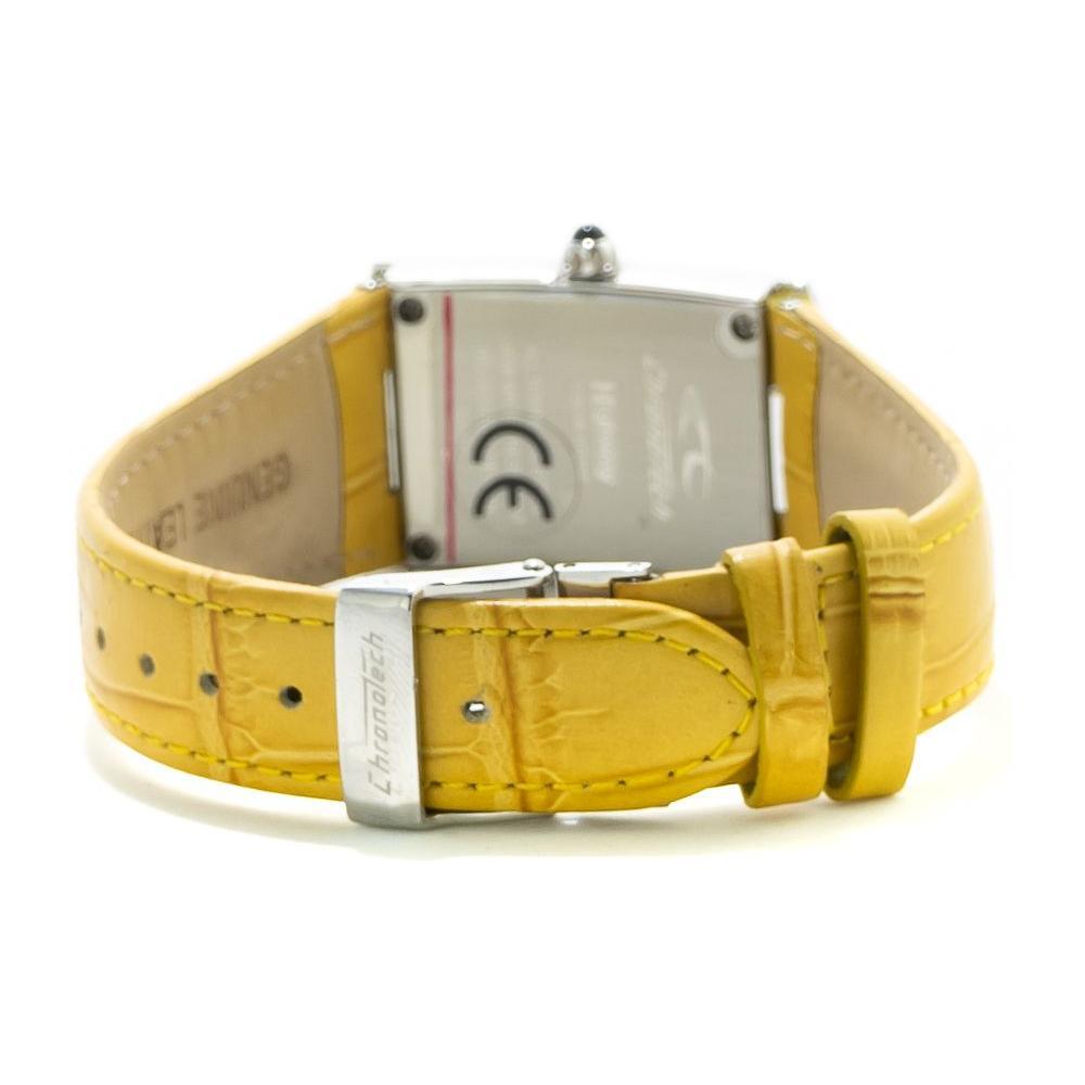 Chronotech Yellow Leather Dress Watch