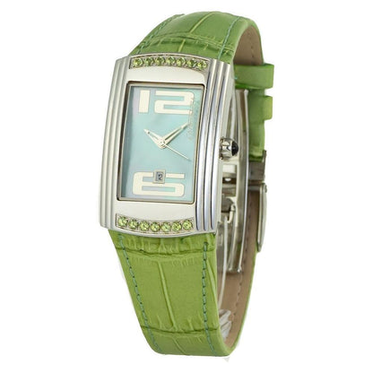 Chronotech Green Leather Watch