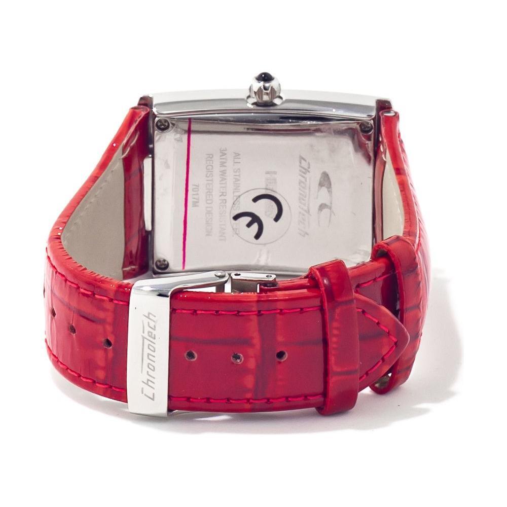 Chronotech Red Leather Watch