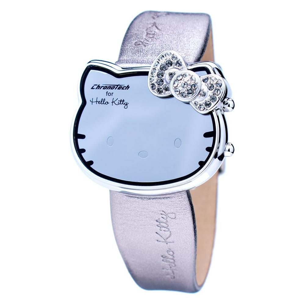 Chronotech Silver Leather Digital Watch