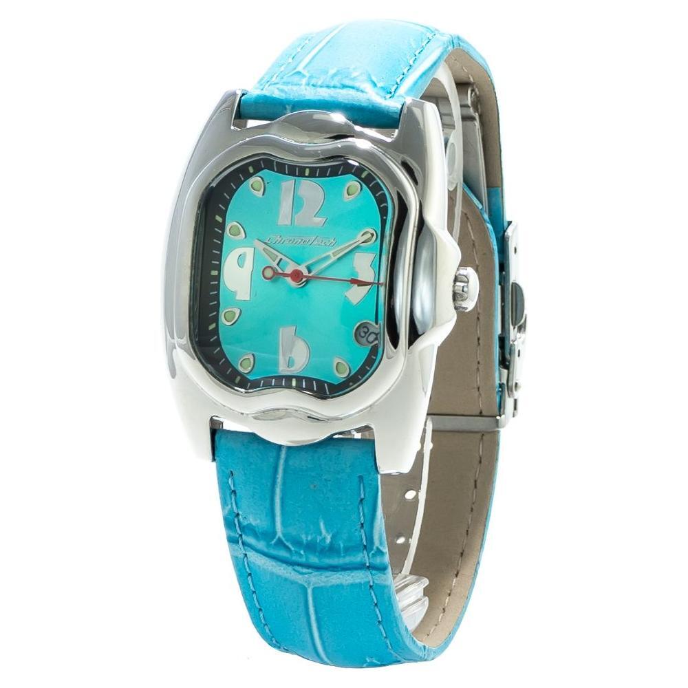 Chronotech Blue Leather Dress Watch