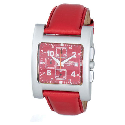 Chronotech Red Leather Watch