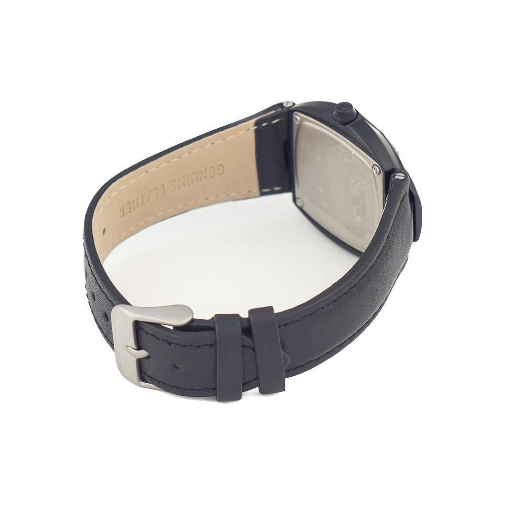 Chronotech Black Leather Watch