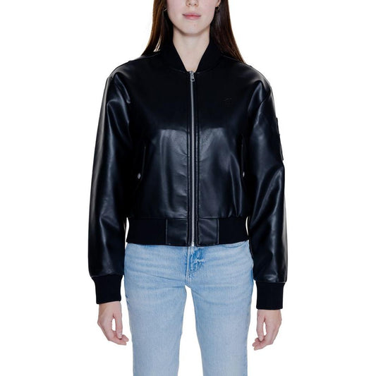 Calvin Klein Jeans Black Polyethylene Jackets & Coat Calvin Klein Jeans Gray