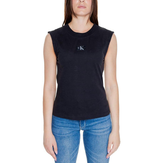 Calvin Klein Jeans Black Cotton Tops & T-Shirt Calvin Klein Jeans Dark Slate Gray