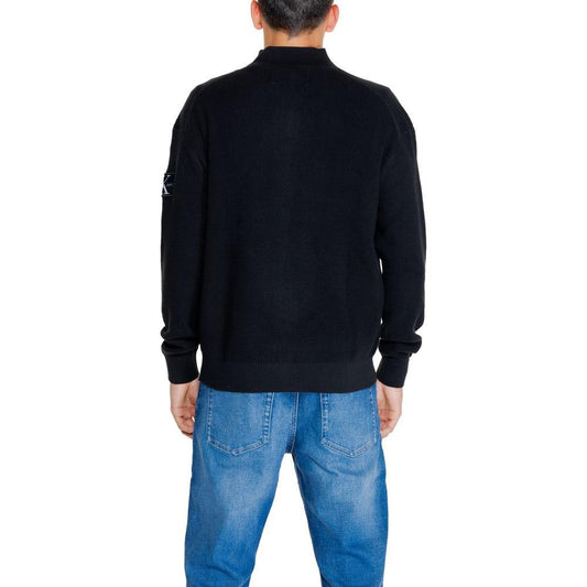 Calvin Klein Jeans Black Recycled Cotton Cardigan Calvin Klein Jeans Black