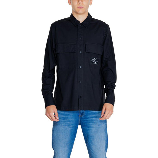 Calvin Klein Jeans Black Recycled Cotton Shirt Calvin Klein Jeans Black