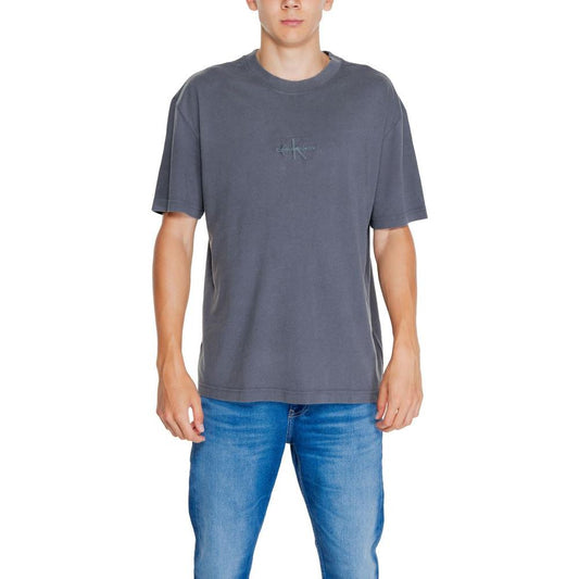 Calvin Klein Jeans Black Recycled Cotton T-Shirt Calvin Klein Jeans Dim Gray