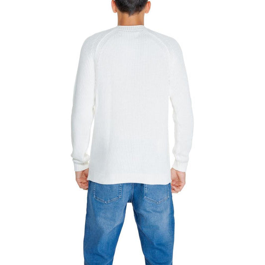 Calvin Klein Jeans White Organic Cotton Sweater Calvin Klein Jeans Steel Blue