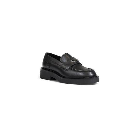 Tommy Hilfiger Black Leather Flat Shoe Tommy Hilfiger Dark Slate Gray