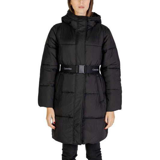 Calvin Klein Jeans Black Nylon Jackets & Coat Calvin Klein Jeans Dark Slate Gray