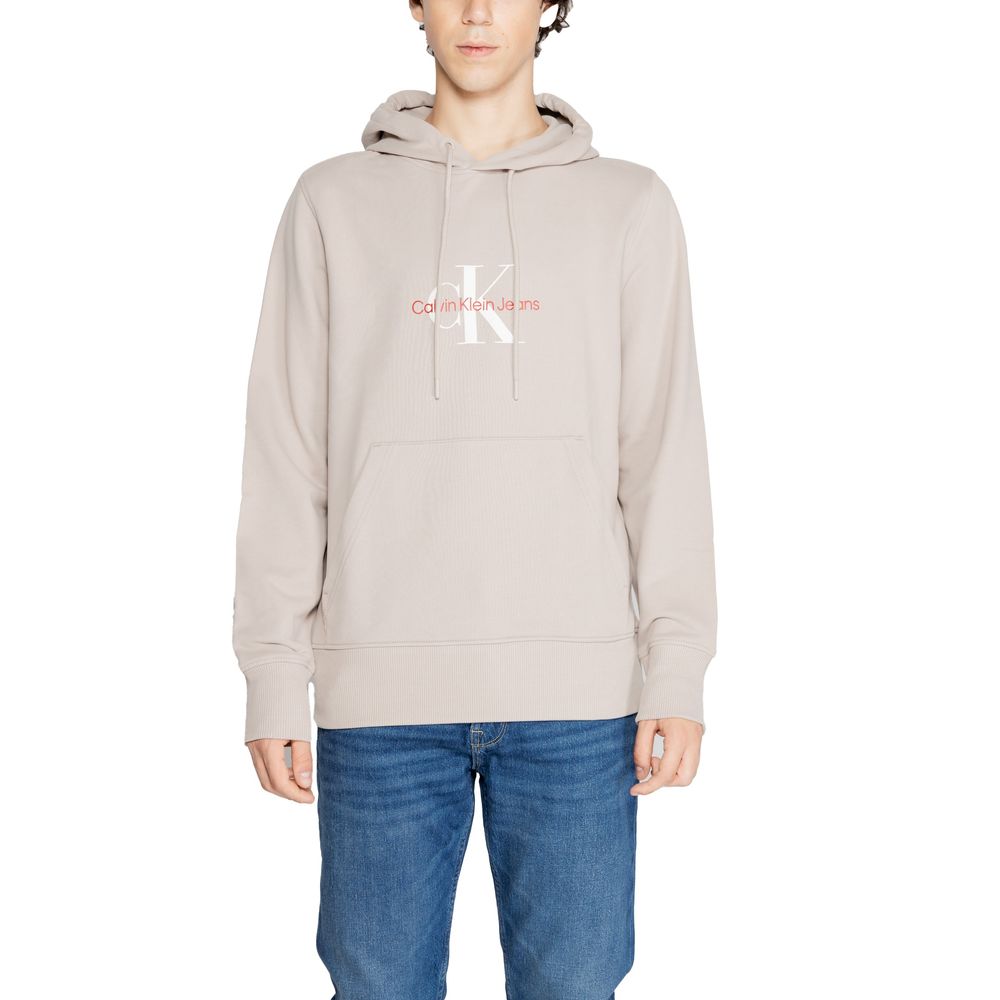 Calvin Klein Jeans Beige Recycled Cotton Hoodie