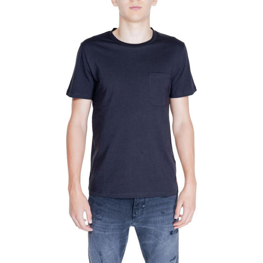 Peuterey Black Cotton T-Shirt Peuterey Dark Slate Gray