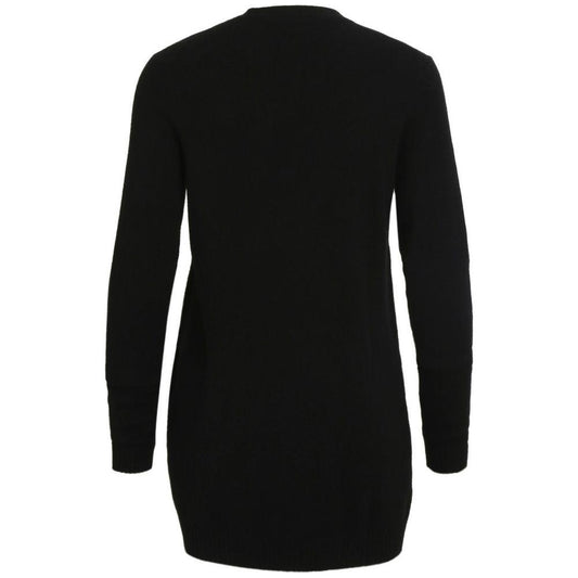 Vila Clothes Black Viscose Cardigan Vila Clothes Black