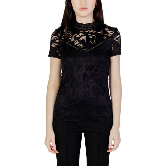 Vila Clothes Black Polyamide Tops & T-Shirt Vila Clothes Black