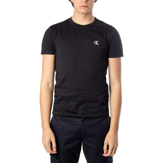 Calvin Klein Jeans Black Cotton T-Shirt Calvin Klein Jeans Tan