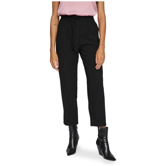 Vila Clothes Black Viscose Jeans & Pant Vila Clothes Black