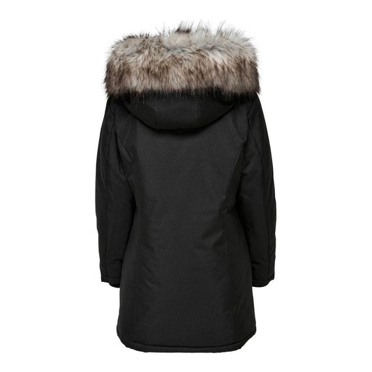 Only Black Polyester Jackets & Coat Only Black