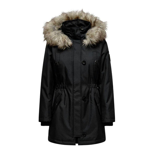 Only Black Polyester Jackets & Coat Only Black