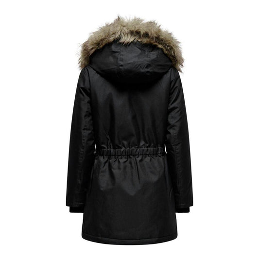 Only Black Polyester Jackets & Coat Only Black