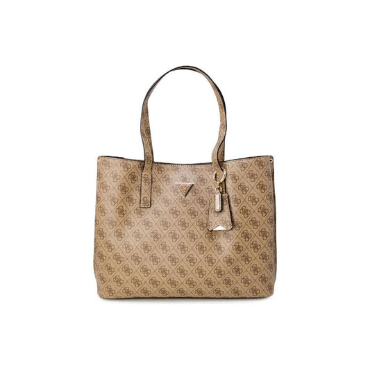 Guess Beige Polyethylene Handbag Guess Rosy Brown