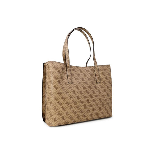 Guess Beige Polyethylene Handbag Guess Dim Gray