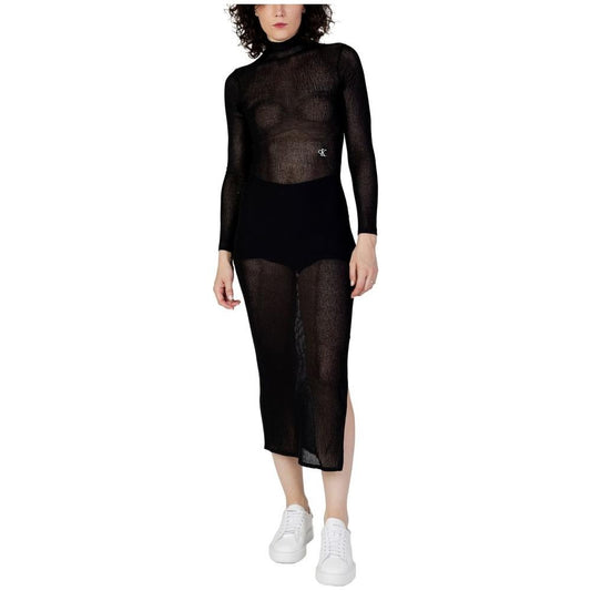 Calvin Klein Jeans Black Acrylic Dress Calvin Klein Jeans Gray