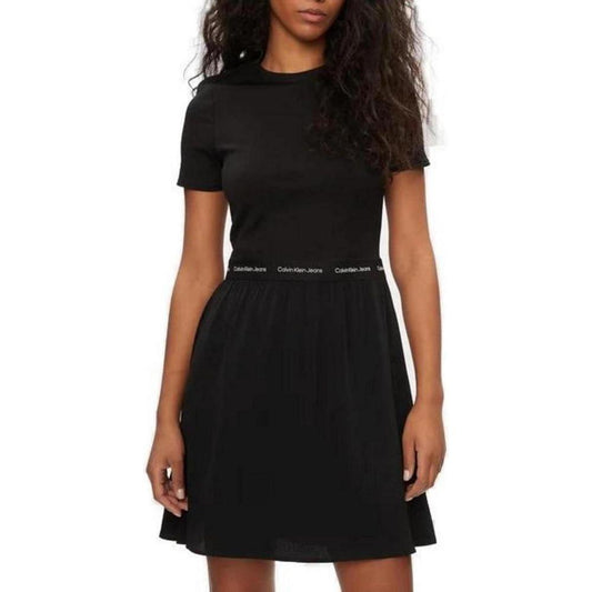 Calvin Klein Jeans Black Viscose Dress Calvin Klein Jeans Rosy Brown