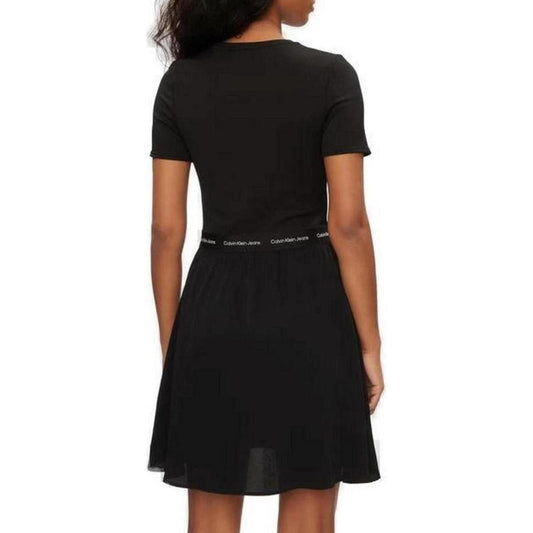 Calvin Klein Jeans Black Viscose Dress Calvin Klein Jeans Rosy Brown