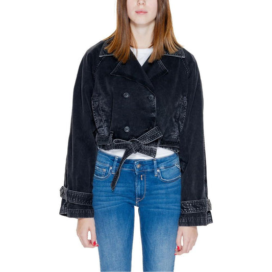 Only Black Cotton Jackets & Coat Only Dark Slate Gray