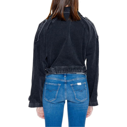 Only Black Cotton Jackets & Coat Only Dark Slate Gray