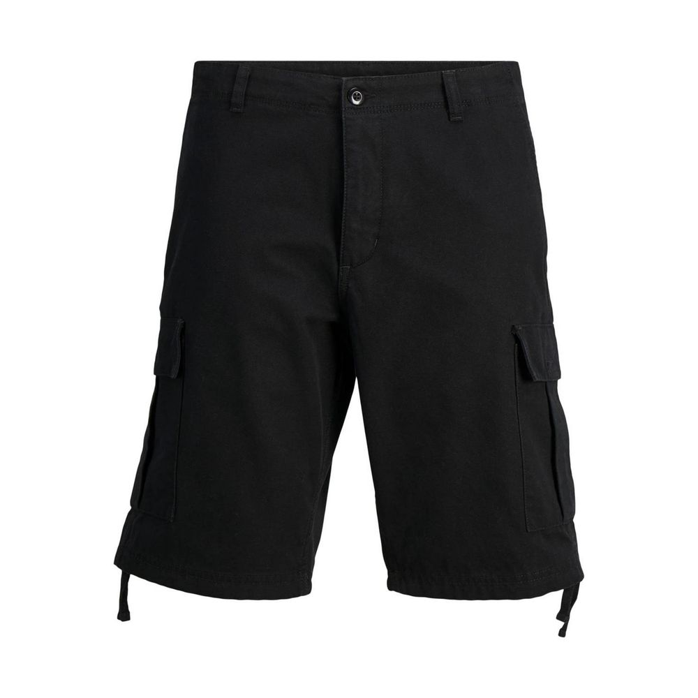 Jack Jones Black Cotton Bermuda Shorts