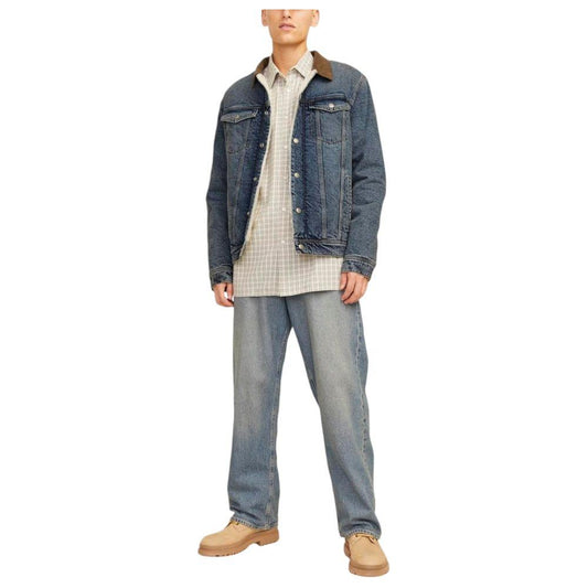 Jack Jones Blue Cotton Jacket Jack Jones Dim Gray