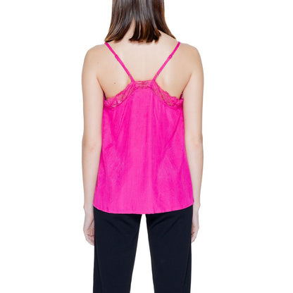 Vila Clothes Pink Viscose Tank Tops