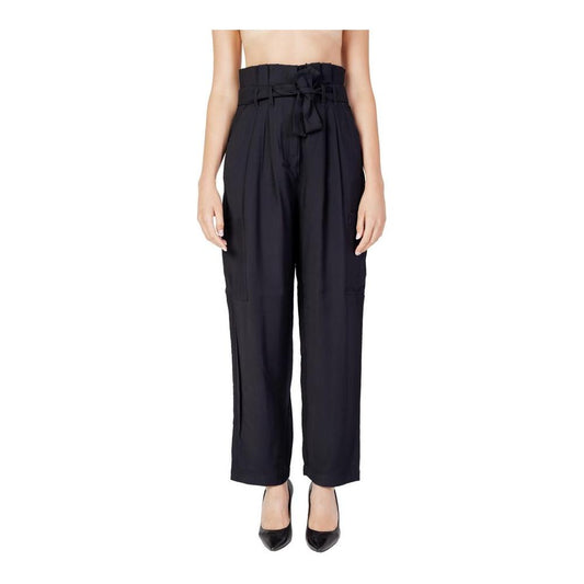 Vila Clothes Black Viscose Jeans & Pant Vila Clothes Tan