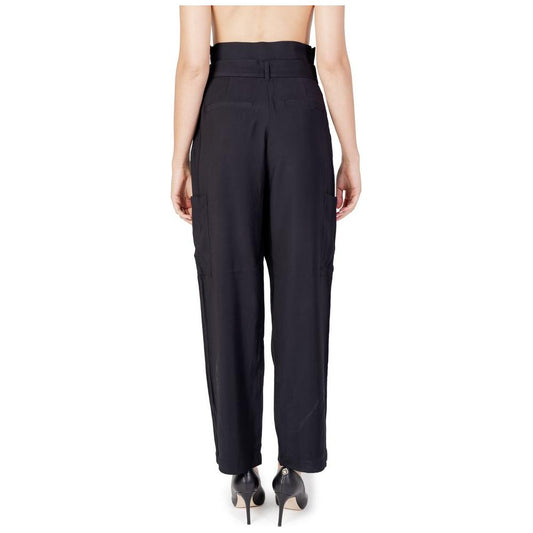Vila Clothes Black Viscose Jeans & Pant Vila Clothes Wheat