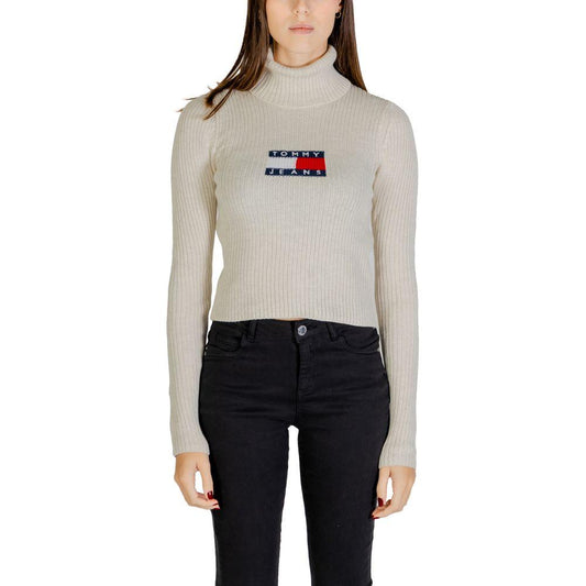 Tommy Hilfiger Jeans Beige Recycled Polyester Sweater Tommy Hilfiger Jeans Black