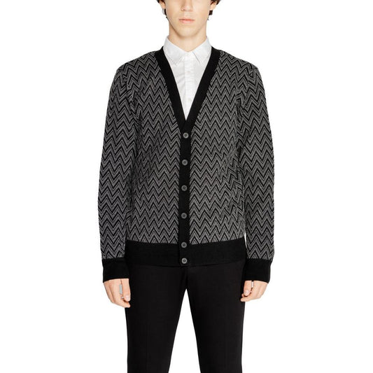 Antony Morato Black Mohair Cardigan Antony Morato Gray