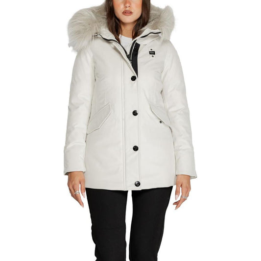 Blauer White Polyester Jackets & Coat Blauer Light Gray
