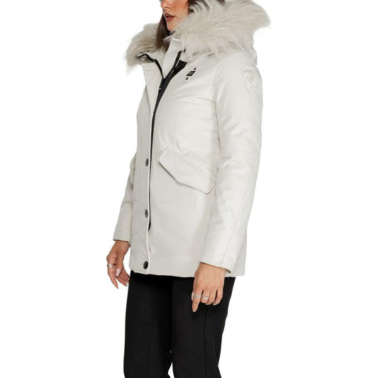 Blauer White Polyester Jackets & Coat Blauer Light Gray