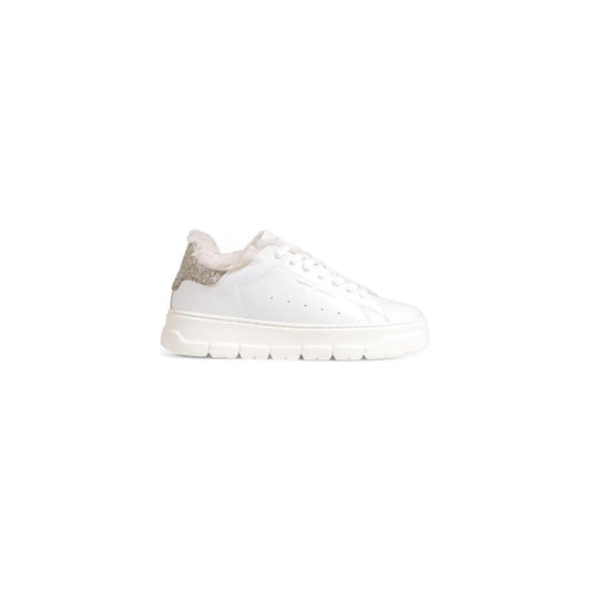 Alt Tag: Crime London white leather sneaker for women, Fall/Winter collection, made of 91% leather, stylish and comfortable footwear.
