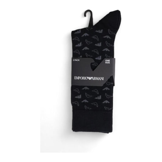 Emporio Armani Underwear Black Cotton Sock Emporio Armani Underwear Black